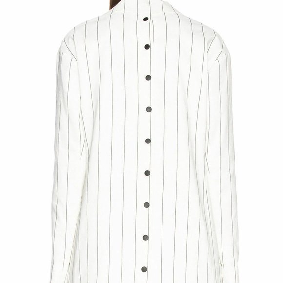 Tibi Linen Blend Stripe Button Back Blazer Size 4 - Picture 4 of 4